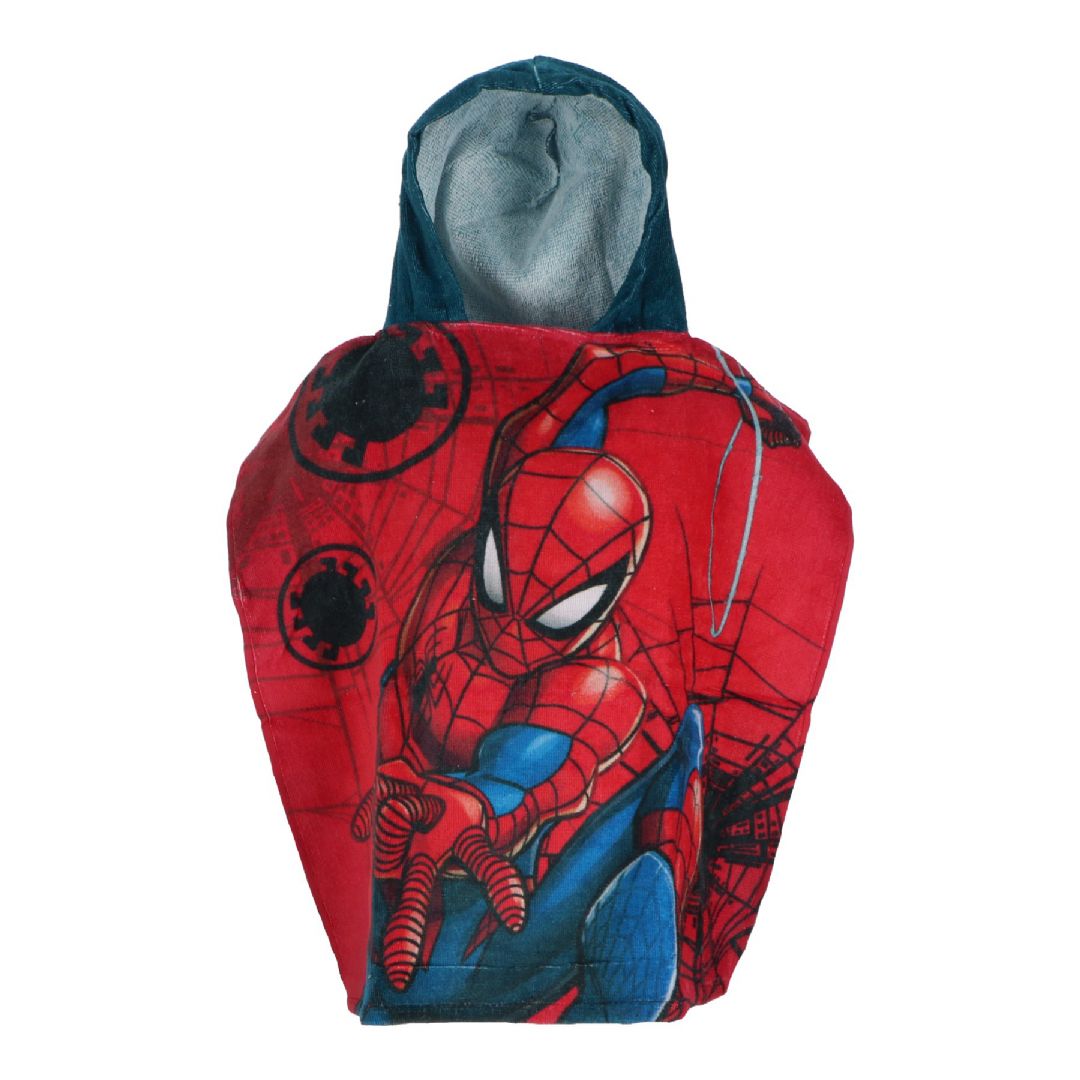 Spiderman Poncho badehåndklæde med hætte - 100 procent bomuld