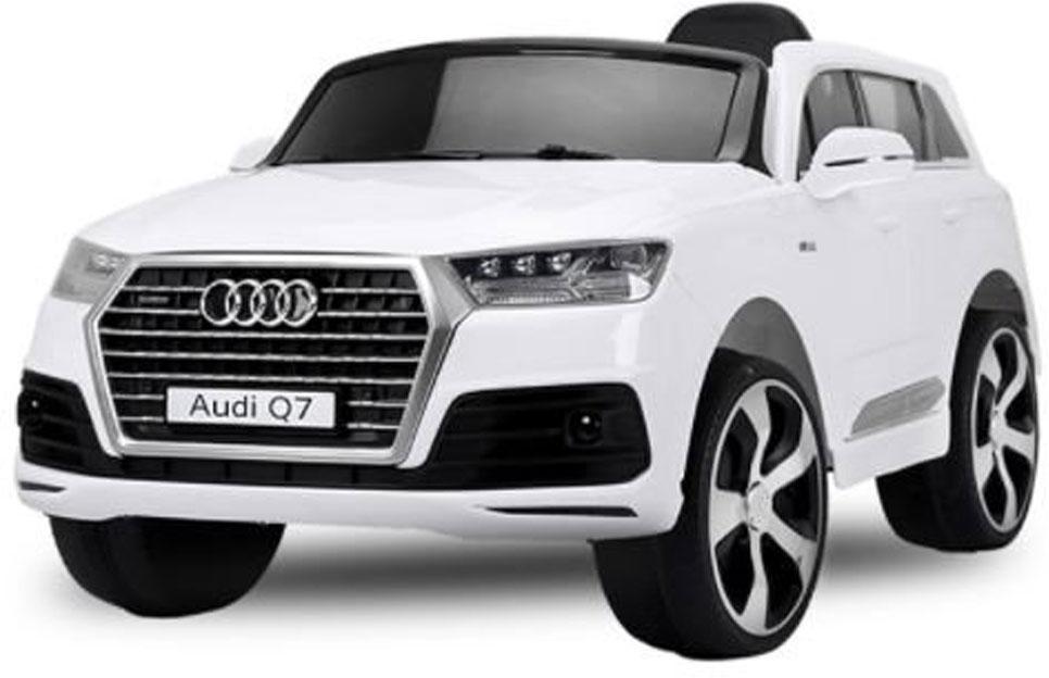 Image of Audi%20Q7%20Hvid,%2012V,%20rigtige%20gummihjul - Audi%20Q7%20Hvid,%2012V,%20rigtige%20gummihjul